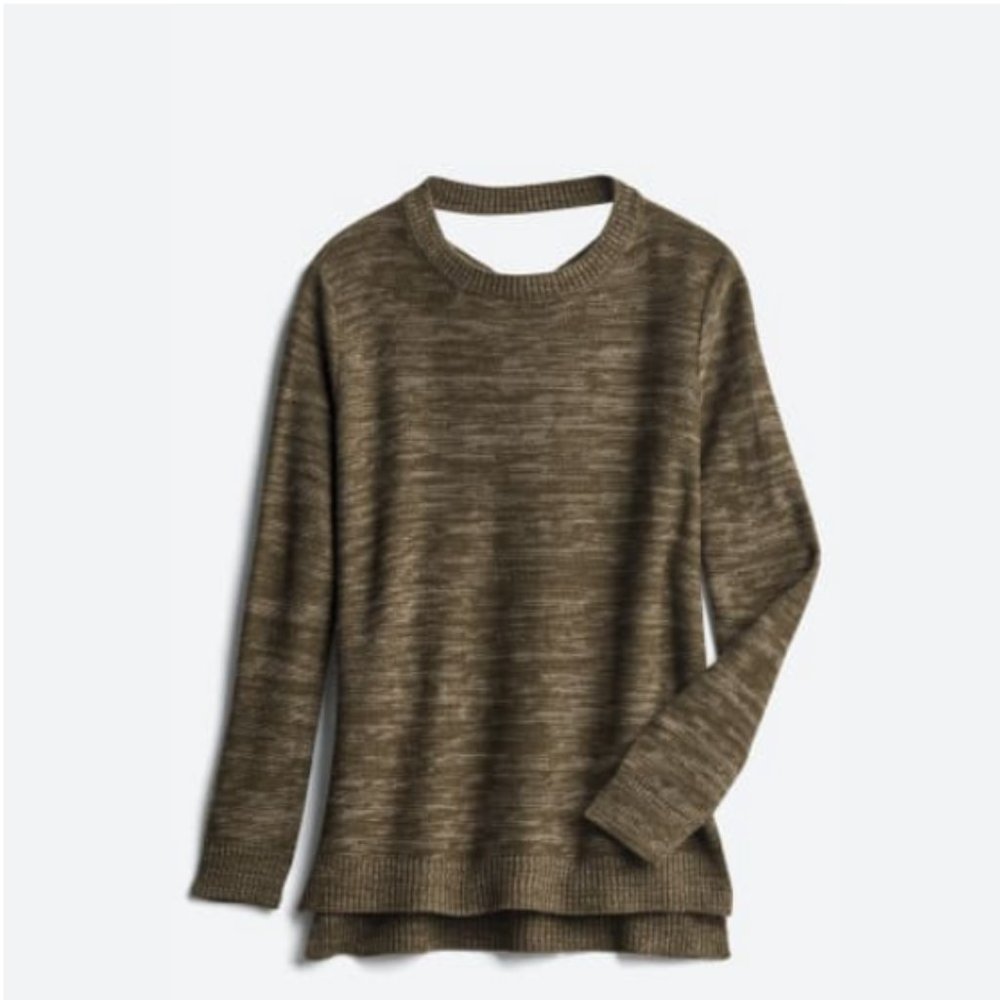 XXL Madison Lilly Cora Back Detail Pullover - Olive